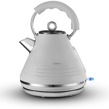 Tower Ash Matte Pyramid Kettle Chrome Accents 3000W 1.7 Litres - Grey