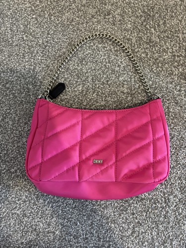 Dkny pink quilted nylon - pink, chain