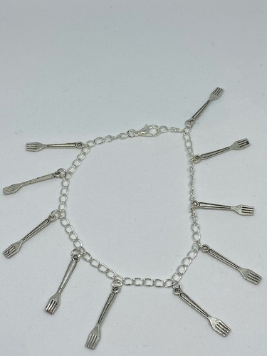 Handmade fork charm bracelet - fork,