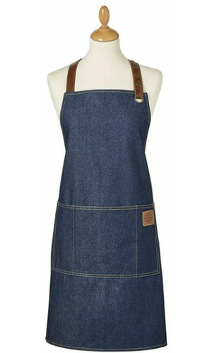 Denim apron blue cotton - denim,