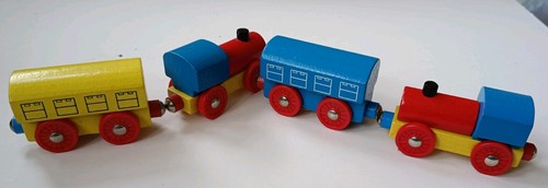 Wooden train track - wooden, engine