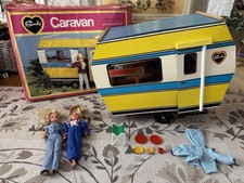 Vintage Sindy 1970s Joblot- Wooden Caravan 2 Dolls 2nd Gen Faerie Glen Clothes