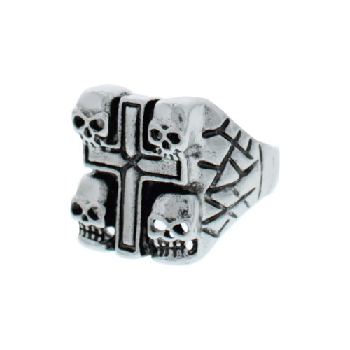 Mini skulls cross ring - skulls,