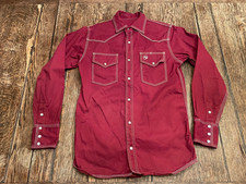 WESTERN WELDER OUTFITTING men's S maroon Triple Stitched Canvas Pearl Snap shirt