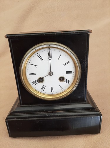Antique french ebonised clock - french,