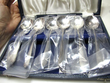 Vintage Spoon Set 6 Goldsmiths Silversmiths Box Elkington England Silver Plate