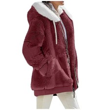 Womens Winter Warm Fleece Hoodies Coat Jacket Ladies Outwear Overcoat Plus Size