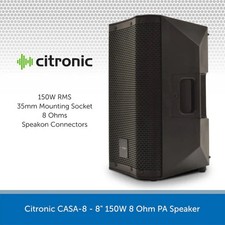 Citronic CASA-8 8" 150W Passive PA Speaker 8 Ohm DJ Disco Stage Loudspeaker