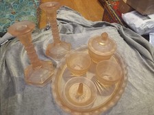 Vintage Art Deco Pink Glass