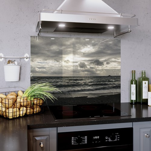 Glass splashback kitchen tile - glass,