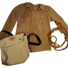 KIDS INDIANA JONES SHIRT Whip And Bag Satchel HALLOWEEN COSTUME ONE SIZE