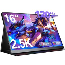 Used | 16" 2K 2560x1600 Portable Monitor 120Hz Gaming Screen HDMI USB-C