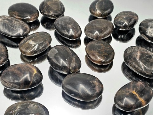 Small black moonstone crystal - black,