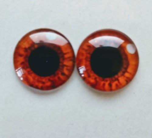 Brown amber glass cabachon - brown/,