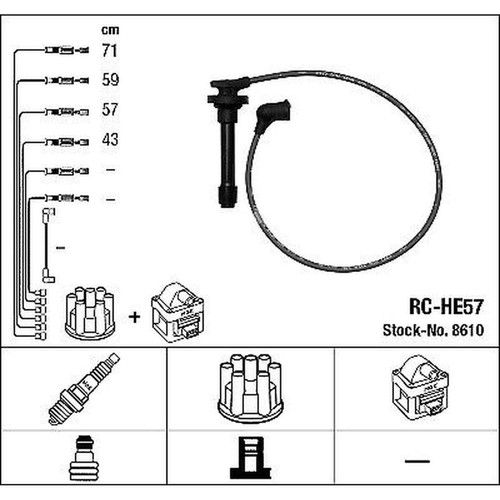 Ignition cable kit ngk 8610 - ignition,
