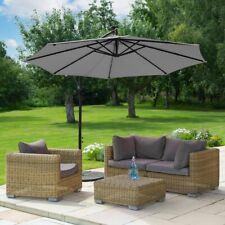 Harrier 3m Overhanging Parasol Umbrella - PREMIUM RAIN COVER - Solar LED Lights