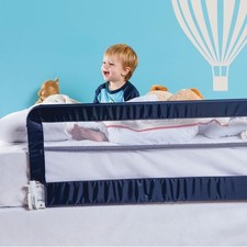 Bed Rail Guard Harrogate Portable Foldable Safety Barrier 109x45.5cm Navy Blue