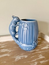 Sylvac Squirrel Blue 1115 Acorn Vase Vintage Ceramic Chip