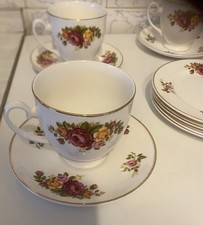 6 Fine Bone English China Tea