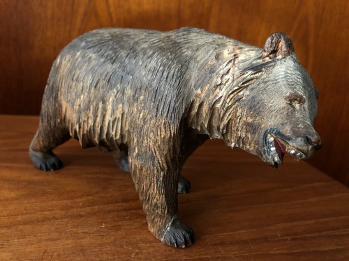 Black forest style bear - bear, carved