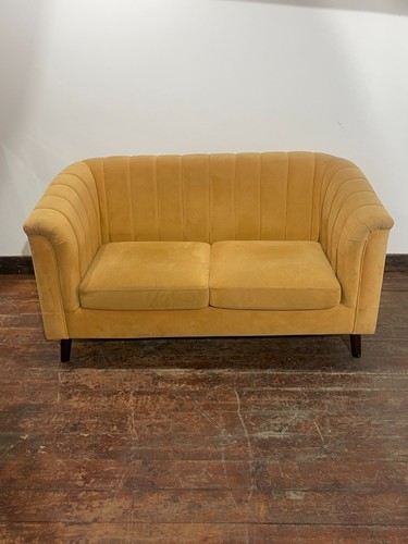 Mustard yellow velvet seater - mustard,