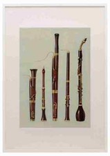 Gibb William 1921 Dolciano Oboes Bassoon Basset Horn A3 A4 Framed Print Picture