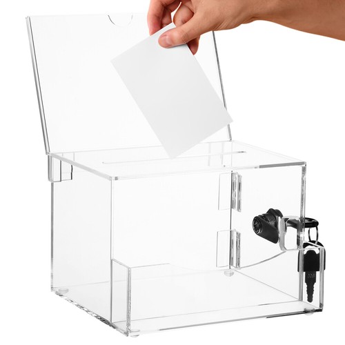 Donation box clear - clear, perspex