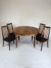 G plan Circular Extending Dining Table & 4 G plan Chairs Mid Century