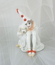 Rosenthal Figurine Clown "Two Friends" Dancer Harlequin Holzer-Defanti Poodle