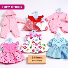 Newborn Doll Toy Clothes Acessories 12-16" Set of 6 Baby Doll Outfits BiBi Doll
