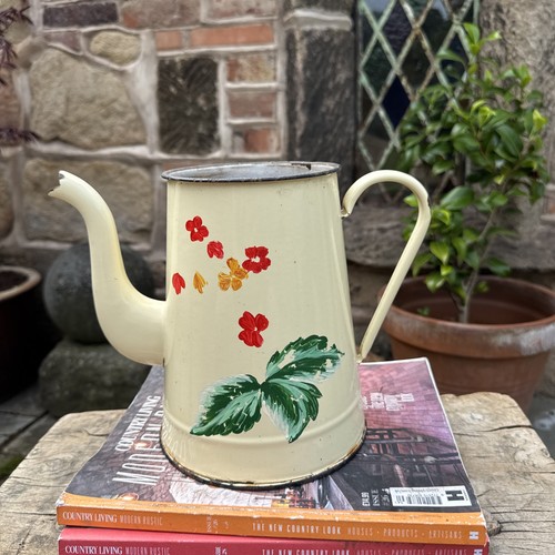Vintage enamelware coffee - enamelware, pot
