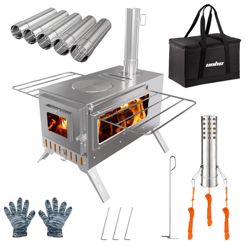 Portable hot tent wood - hot, burning