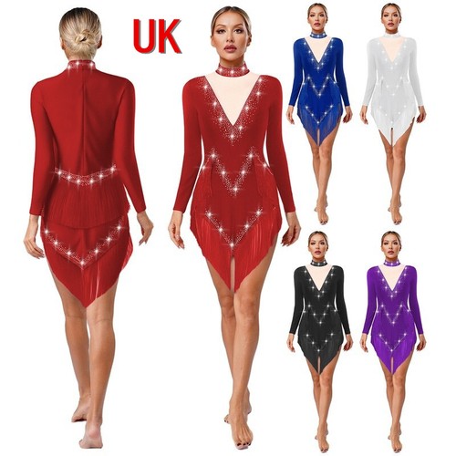 Women shiny tassel latin - uk,