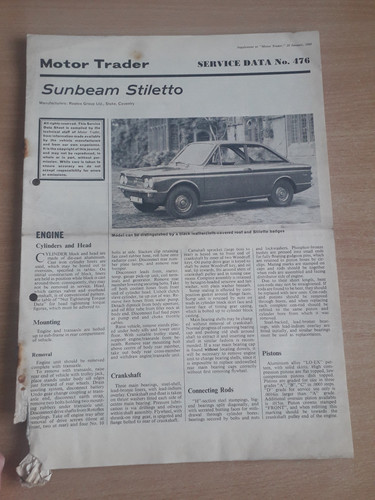 Sunbeam stiletto motor - sunbeam,