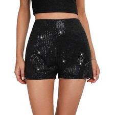 Womens Sequins Shorts High