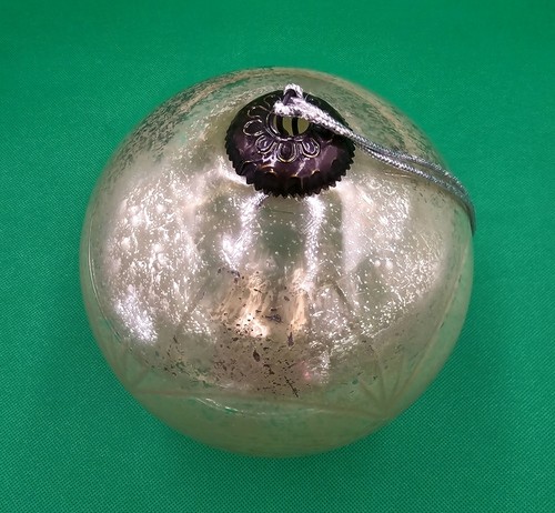 Large vintage gold witch ball - gold,