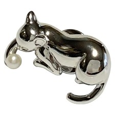 Auth mikimoto - Silver Hardware Pearl Brooch