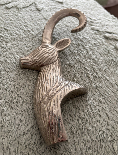 Silver metal deer head - metal,