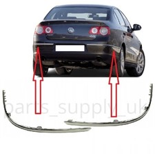 FOR VW PASSAT B6 2006 - 2010 NEW REAR BUMPER CHROME MOLDING STRIP TRIM  SET L+R