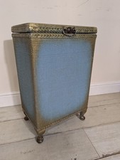 Laundry Bin Basket Blue Gold