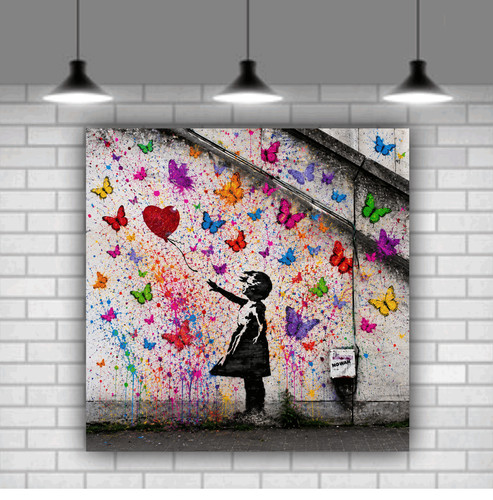 Banksy colourful flowers
