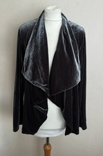 FAB M&S Per Una Moss Green Grey Soft Velvet Open Front Jacket Size 20 BNWT £55