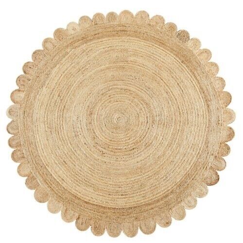 Round rug carpet - carpet, natural