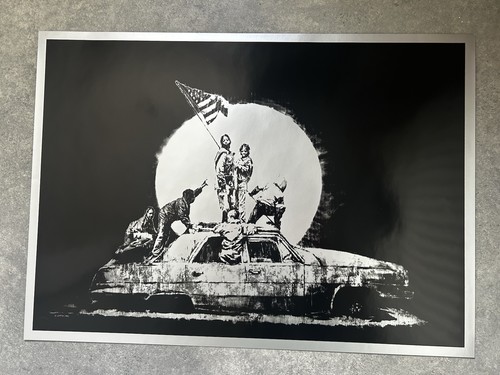 Banksy flag with - with, pest