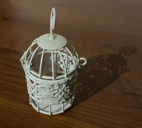 Decorative white mini cage - decorative,