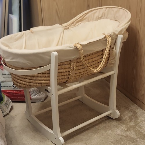 Wicker oval moses basket - oval, with