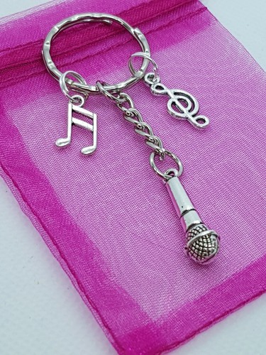Music lover keyring singer - music,
