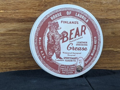 Bear grease advertising tin - grease,