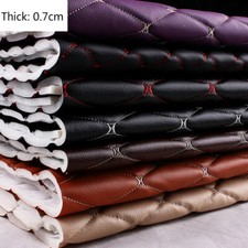 Thick Sponge Quilted Faux Leather Fabric Embroidered Car Interior Material Trims