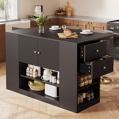 Black kitchen island - black,